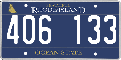 RI license plate 406133