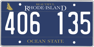 RI license plate 406135