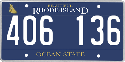 RI license plate 406136