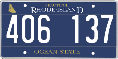 RI license plate 406137