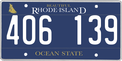 RI license plate 406139
