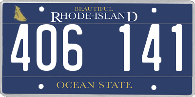 RI license plate 406141