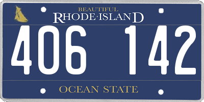 RI license plate 406142