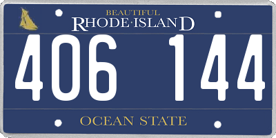 RI license plate 406144
