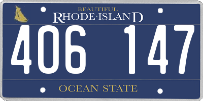 RI license plate 406147