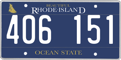RI license plate 406151