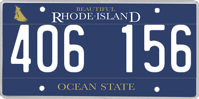 RI license plate 406156