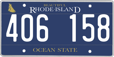RI license plate 406158