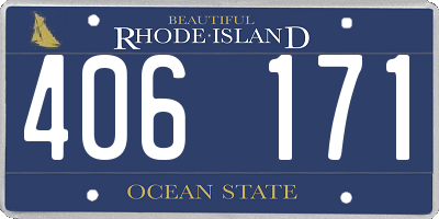 RI license plate 406171