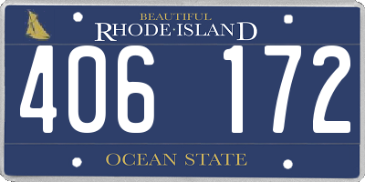 RI license plate 406172