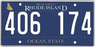 RI license plate 406174