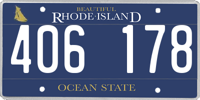 RI license plate 406178
