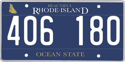 RI license plate 406180