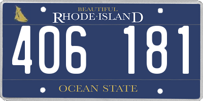 RI license plate 406181