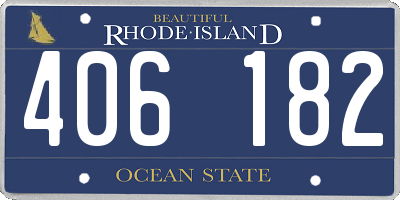 RI license plate 406182