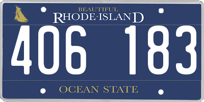 RI license plate 406183