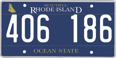 RI license plate 406186