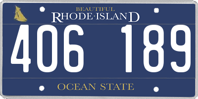RI license plate 406189