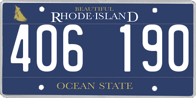 RI license plate 406190