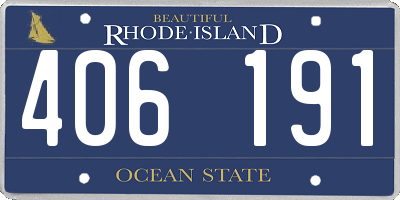 RI license plate 406191