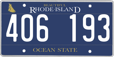 RI license plate 406193
