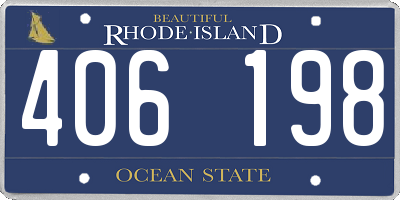 RI license plate 406198