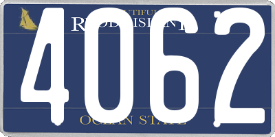 RI license plate 4062