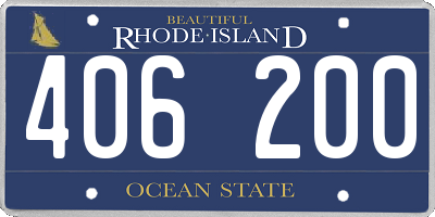 RI license plate 406200
