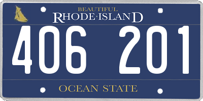 RI license plate 406201