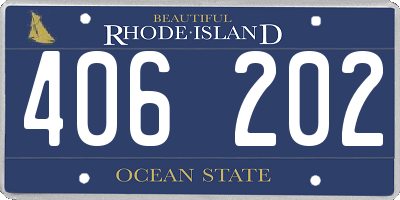 RI license plate 406202