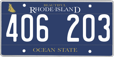 RI license plate 406203
