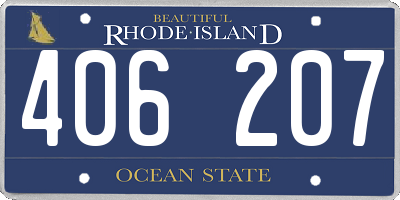 RI license plate 406207