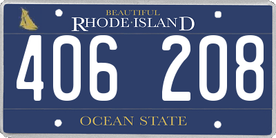 RI license plate 406208