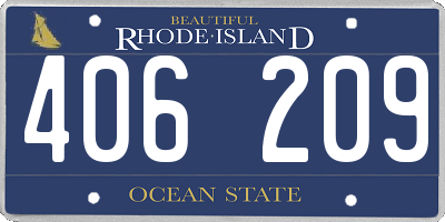RI license plate 406209