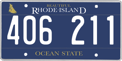 RI license plate 406211