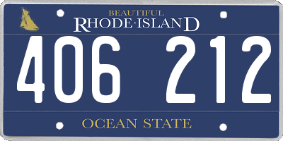 RI license plate 406212