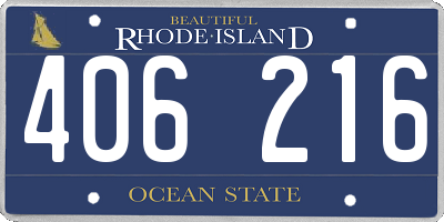 RI license plate 406216