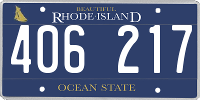 RI license plate 406217