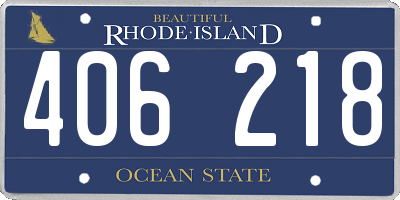RI license plate 406218