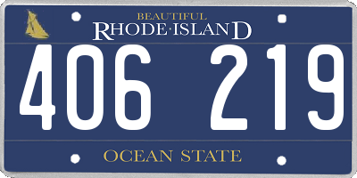RI license plate 406219