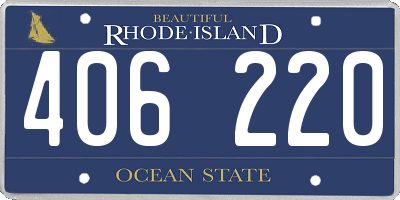 RI license plate 406220