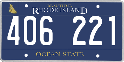 RI license plate 406221