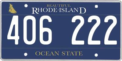 RI license plate 406222