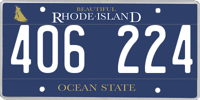 RI license plate 406224