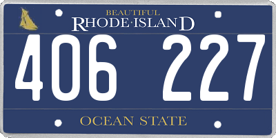 RI license plate 406227