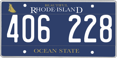 RI license plate 406228