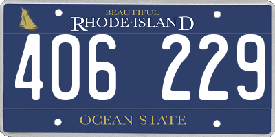 RI license plate 406229