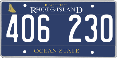 RI license plate 406230