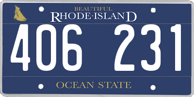 RI license plate 406231
