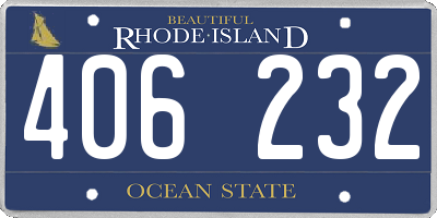 RI license plate 406232